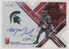 2017 Panini Elite Draft Picks Status Red Die-Cut 47/49 Montae Nicholson Auto 0c2