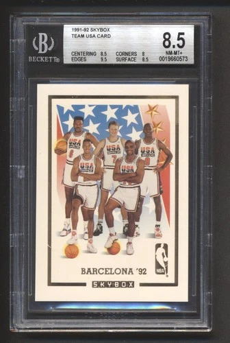 1991 - 1992 SkyBox Basketball TEAM USA CARD w/ Michael Jordan BGS 8.5 NM-MT+