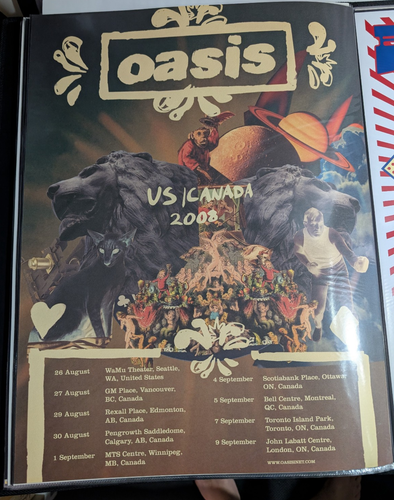 Oasis Programme Ebay OASIS - 2008 NA TOUR POSTER | eBay