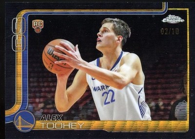 2025-26 Topps Chrome Alex Toohey Warriors #298 BLACK SSP REFRACTOR # 2/10 Rookie