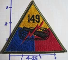 US ARMY ww2 era PATCH OD Border cut edge 149th TANK BATTALION armor bn