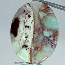29.80Cts Natural Handmade Aqua Chalcedony Oval Cabochon Gemstone 23X32X5MM