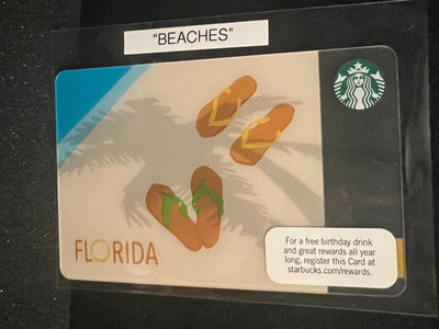 Starbucks Gift Card - 2012 Florida Beaches & Flip-Flops - New/Unused