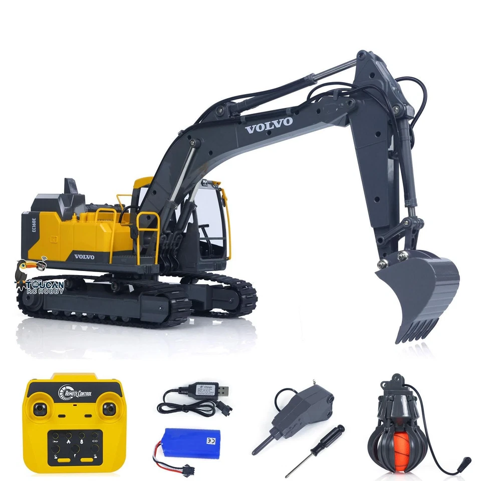 1/16 DoubleE E598 003 Electric Lifting RC Excavator Metal 2Arms RC Digger Bucket - Image 2 of 4