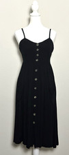 Women's Sundress Good Luck Gem Dress Black 2 Pocket Size (2) Strappy Midi