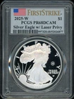 🔘🦅 2025 W LASER PRIVY FIRST STRIKE PR68 AMERICAN EAGLE SILVER PROOF + OGP 🦅🔘