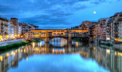 Wandbild: Ponte Vecchio bei Nacht, Florenz oder Firenze, Italien (59491931)