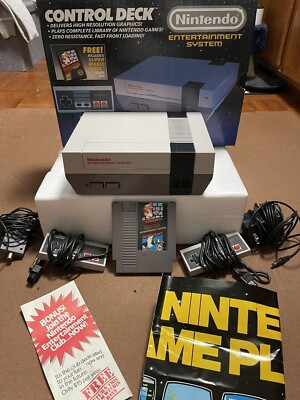 COMPLETE 1985 NINTENDO CONTROL DECK W/ SUPER MARIO BROS PAPERS