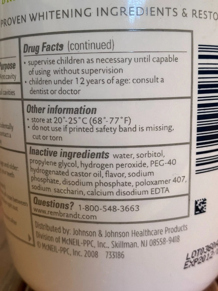 Rembrandt Whitening Mouthwash Fresh Mint -16fl oz/474 ml -Discontinued - Image 3 of 4