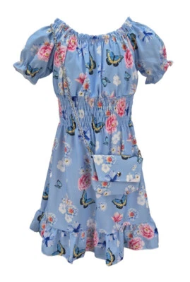 Kleid Sommerkleid mit Tasche kurzarm *NEU*  K9532a - Bild 1 von 4
