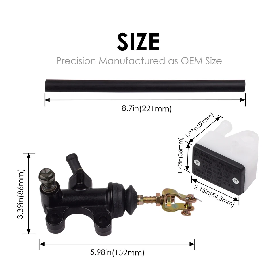 Cilindro maestro de freno trasero y taza de depósito ATC 350X 1985-1986 para Honda ATC350X Foto 3 de 4