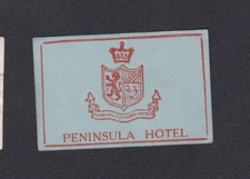 Ancienne étiquette  allumettes  BN57068 Peninsula Hotel 