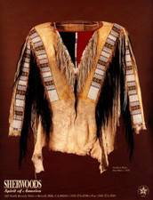 1994 AMERICAN INDIAN WAR SHIRT EXHIBIT PRINT AD SHERWOODS GALLERY, PRINT AD