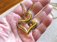 Gold Tone Slider Pendant, Wear Several Ways / 32” Chain Necklace / Heart, Arrow?