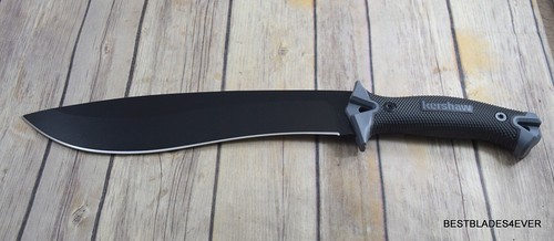 KERSHAW "CAMP 10" FIXED BLADE HUNTING KNIFE MACHETE BLACK FRN SHEATH RAZOR SHARP - Picture 4 of 8