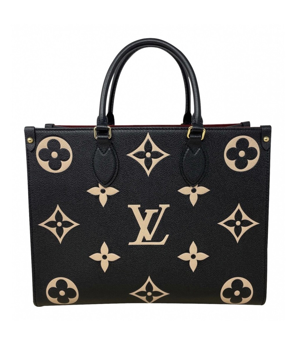 Louis Vuitton ブラック トートバッグ Louis Vuitton M45495 OnTheGo Tote MM Black/Beige NEW WITH TAGS! | eBay