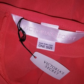 Vintage Victoria Secret Robe Kimono One Size Sexy Orange Sheer Tie Waist 2000