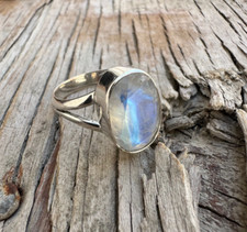 Natural Moonstone Ring 925 Sterling Silver Ring Handmade Jewelry Women Ring