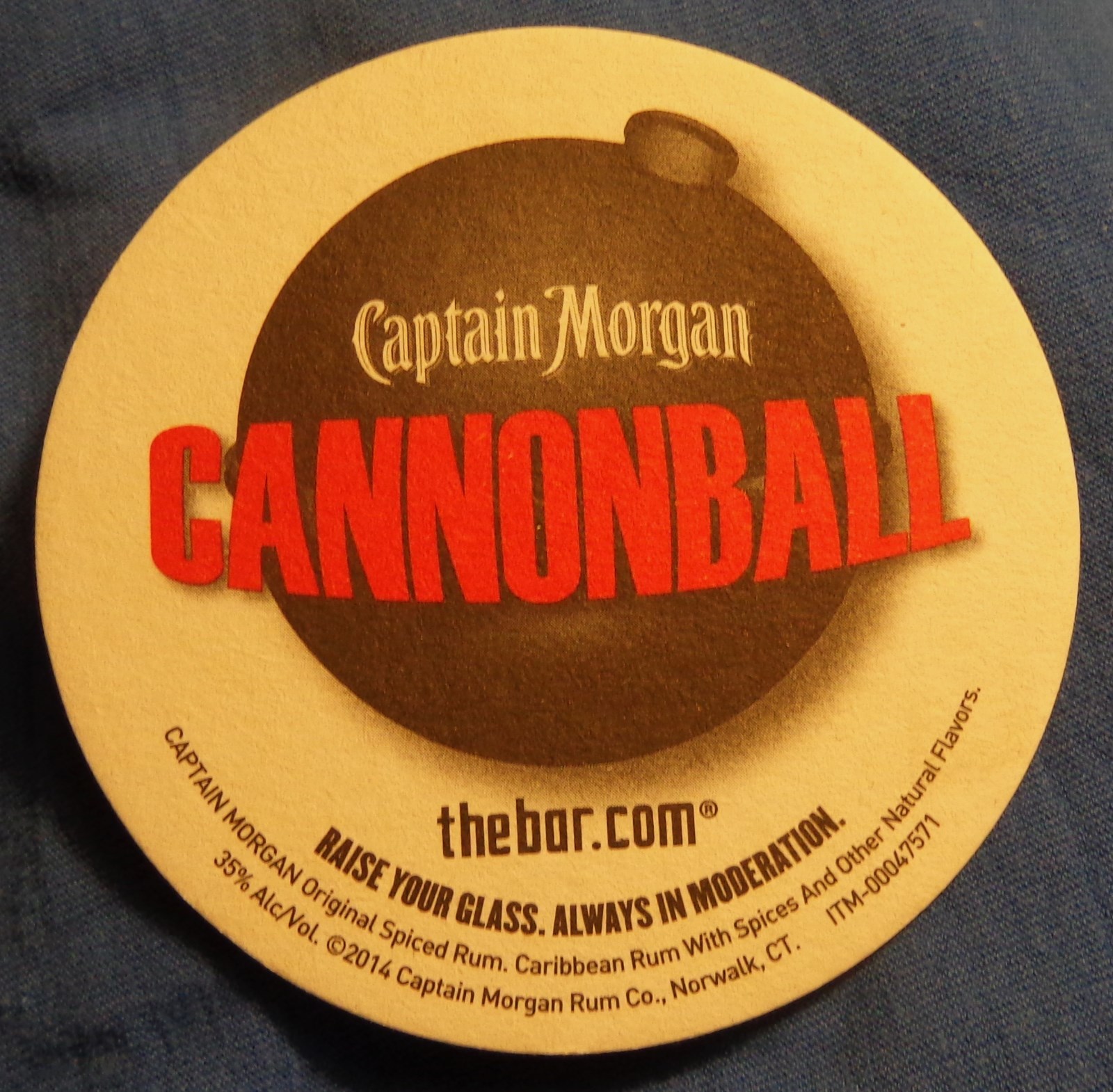 (4) Captain Rum Cannonball Drink...Logo Cardboard Coasters