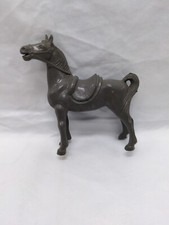 Vintage 1960s Gray Plastic Horse With Saddle Toy Figure 3 