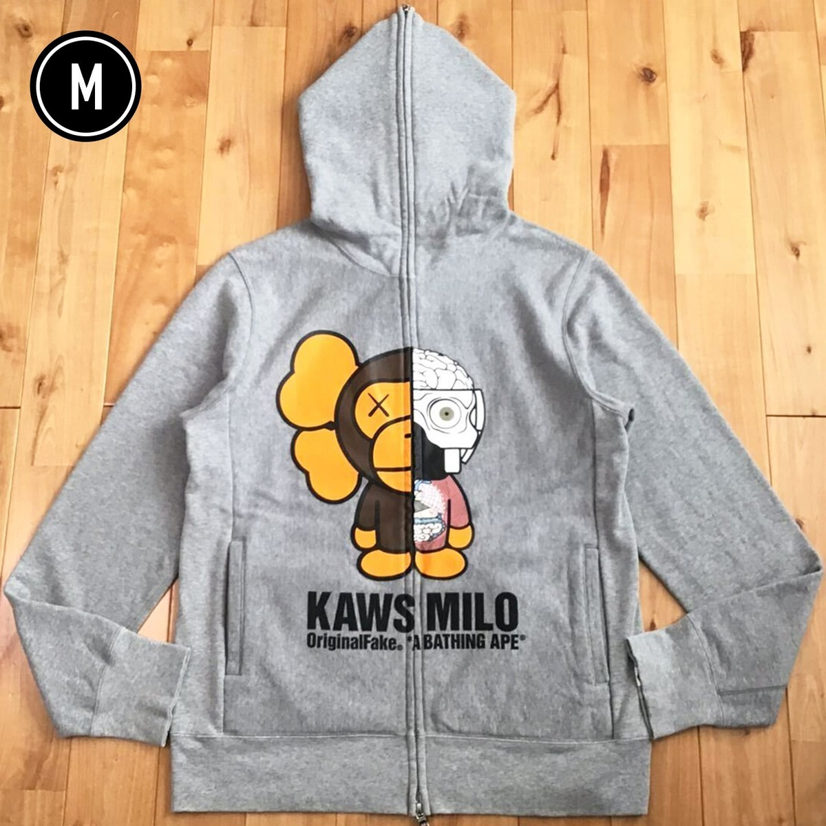 A BATHING APE OriginalFake KAWS MILO Human Body FULL ZIP HOODIE
