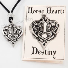 EPONA Necklace 2 HORSE HEART Pendant Divine Equine Celtic Goddess Talisman
