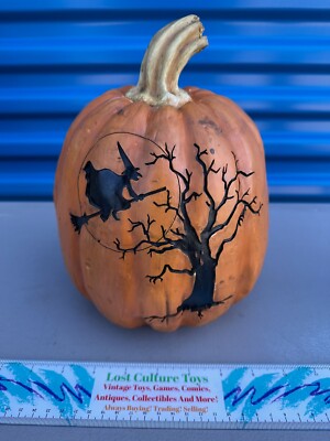 Darice Halloween Witch With Spooky Tree Poly Pumpkin 10''