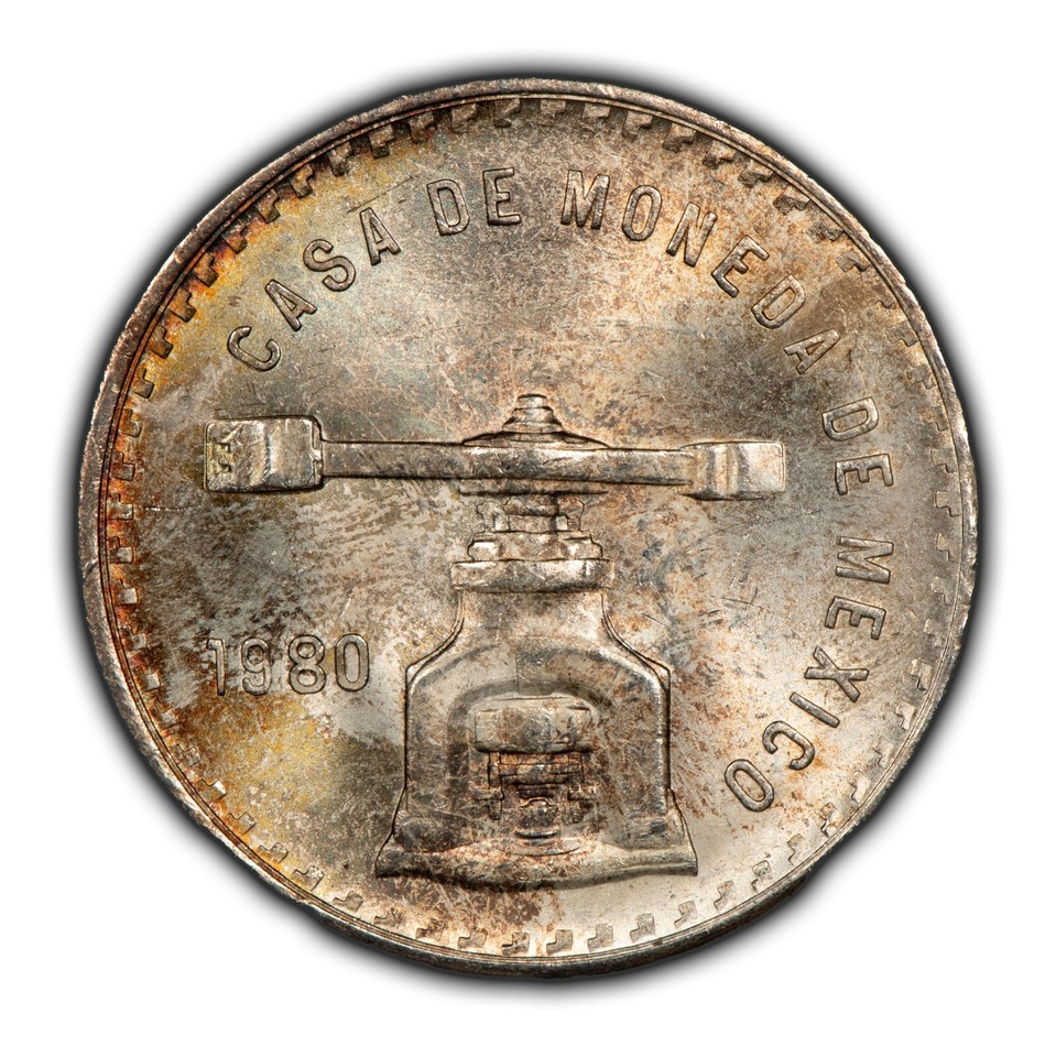 1980/79 RPD Mexico 1 oz Una Onza 925 Silver Libertad - Rainbow Toning ...