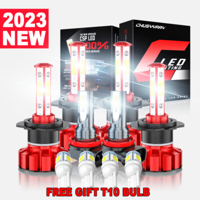 For BMW 328i 2007-2016 6x Bulbs LED Headlights Hi/Low Beams + Fog Lights 6000K