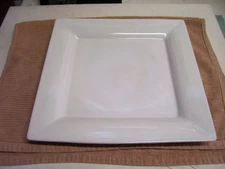 Over and Back "Company's Coming" 10 5/8 Inch Square Dinner Plate, Bright White