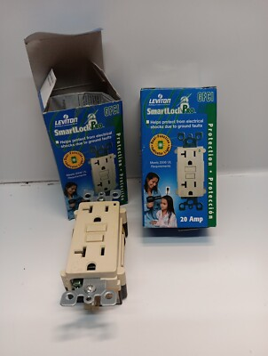 #ad Lot of 2 Leviton Smartlock Pro Gfci Ivorynew Unused $12.99