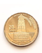 1987 American Israel Numismatic Association AINA 20th Anniversary Token  5003