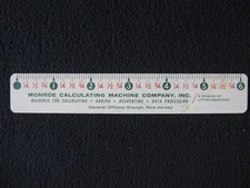 Six Inch Promo Ruler w/ Fraction to Decimal - Monroe Calculating Machine Company