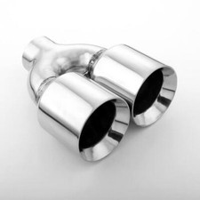 Stainless Steel 2.5 Inlet Exhaust Tip Dual 4 Out Straight Cut Double Wall Stainless Steel 2.5 Inlet Exhaust Tip Dual 4 Out Straight Cut Double Wall