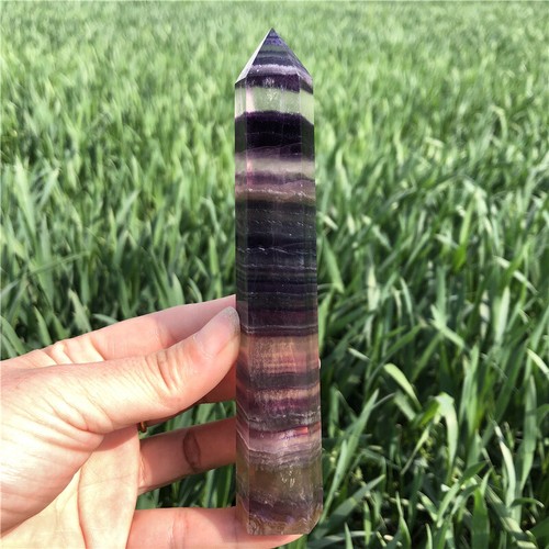 0.41LB Natural Rainbow Fluorite Obelisk Quartz Crystal Wand gift XA5961-05-A - Picture 5 of 18