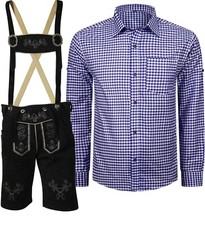 Bayerische Trachtenset Kurz Trachtenlederhose Oktoberfest Leder Hose SKLBH02