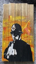 Peinture Street Art Sur Bois Style Banksy 