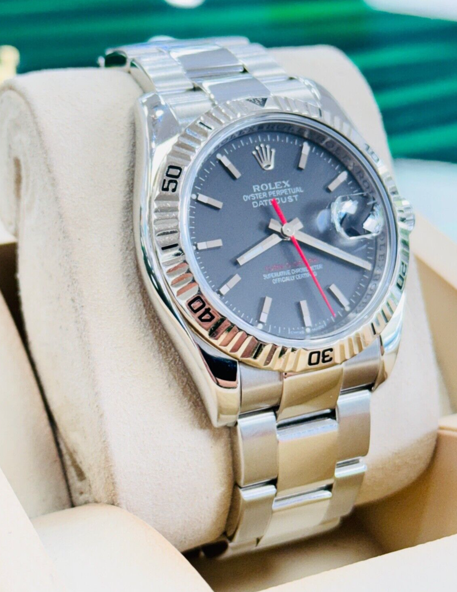 Rolex Datejust Turnograph 116264 Black Dial Oyster Band 18K White