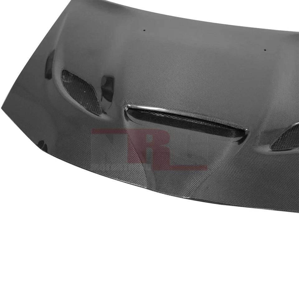 for 2011-2023 Chrysler 300 300C 300S SRT Hellcat style vented Carbon Fiber Hood - Image 2 of 4