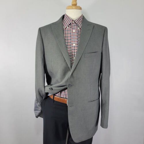 J.Ferrar Men's Sport Coat Blazer Two Button Gray Shark Skin Poly Blend 44L