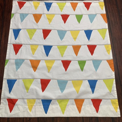 Ikea Vitaminer Vimpel Curtain Panel 46"X 53" Multicolor Pennants Altered Hem