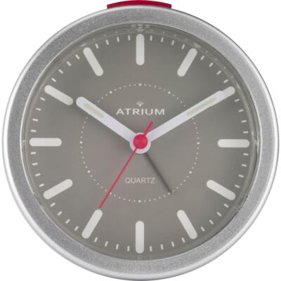 ATRIUM Wecker Analog Quarz grau silber A261-19 ohne Ticken mit Licht 