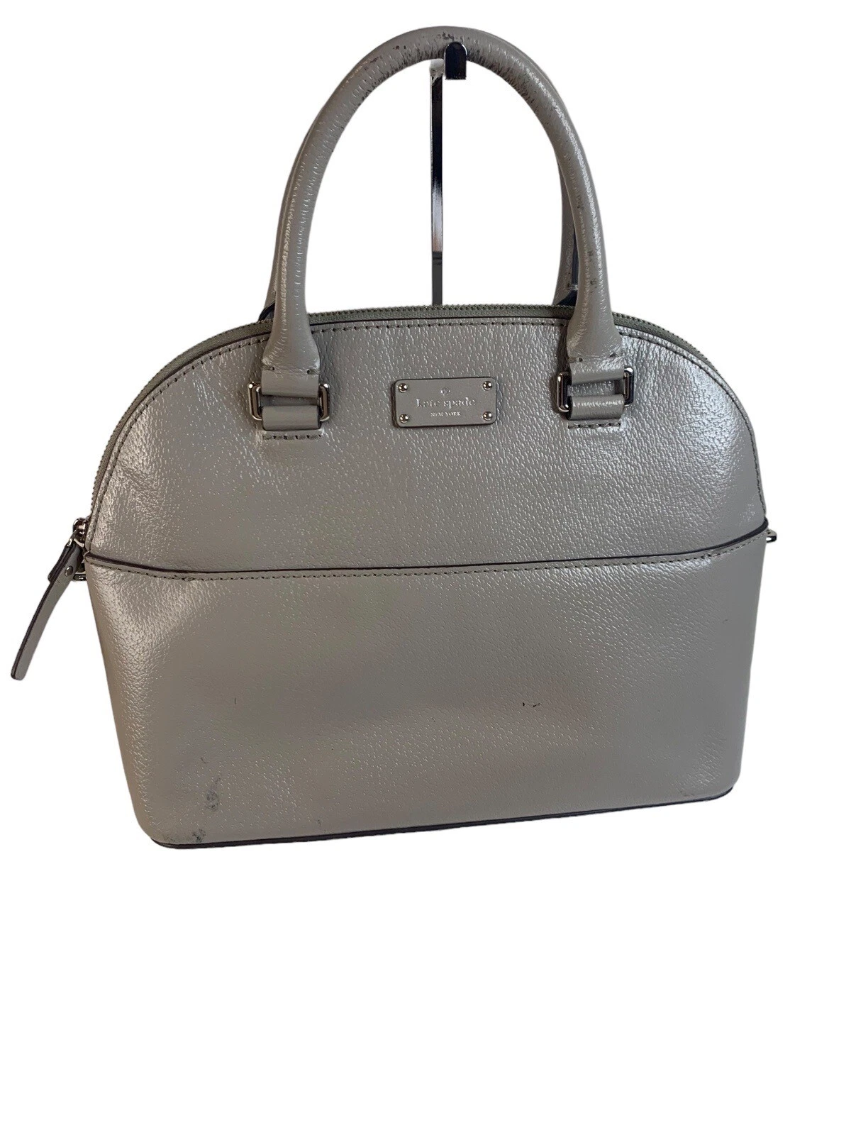 Borsa a mano Kate Spade Grove Street Carli in pelle greige senza cinturino a tracolla