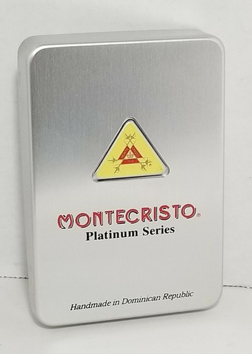 Montecristo Zigarrendose Flip-Open Box Dominikanische Republik Silber Tabak Tragetasche