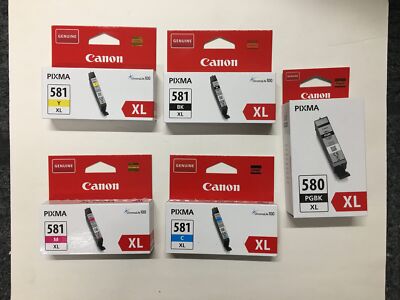 !! TOP ANGEBOT 5 original Canon Tinten PGI-580XL Black 4x CLI-581XL Rechnung