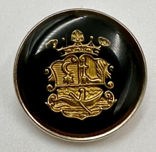 ITALIAN REPLACEMENT BUTTONS BLACK GOLD COAT OF ARMS CROWN GONDOLA JACKET BLAZER - Picture 2 of 6