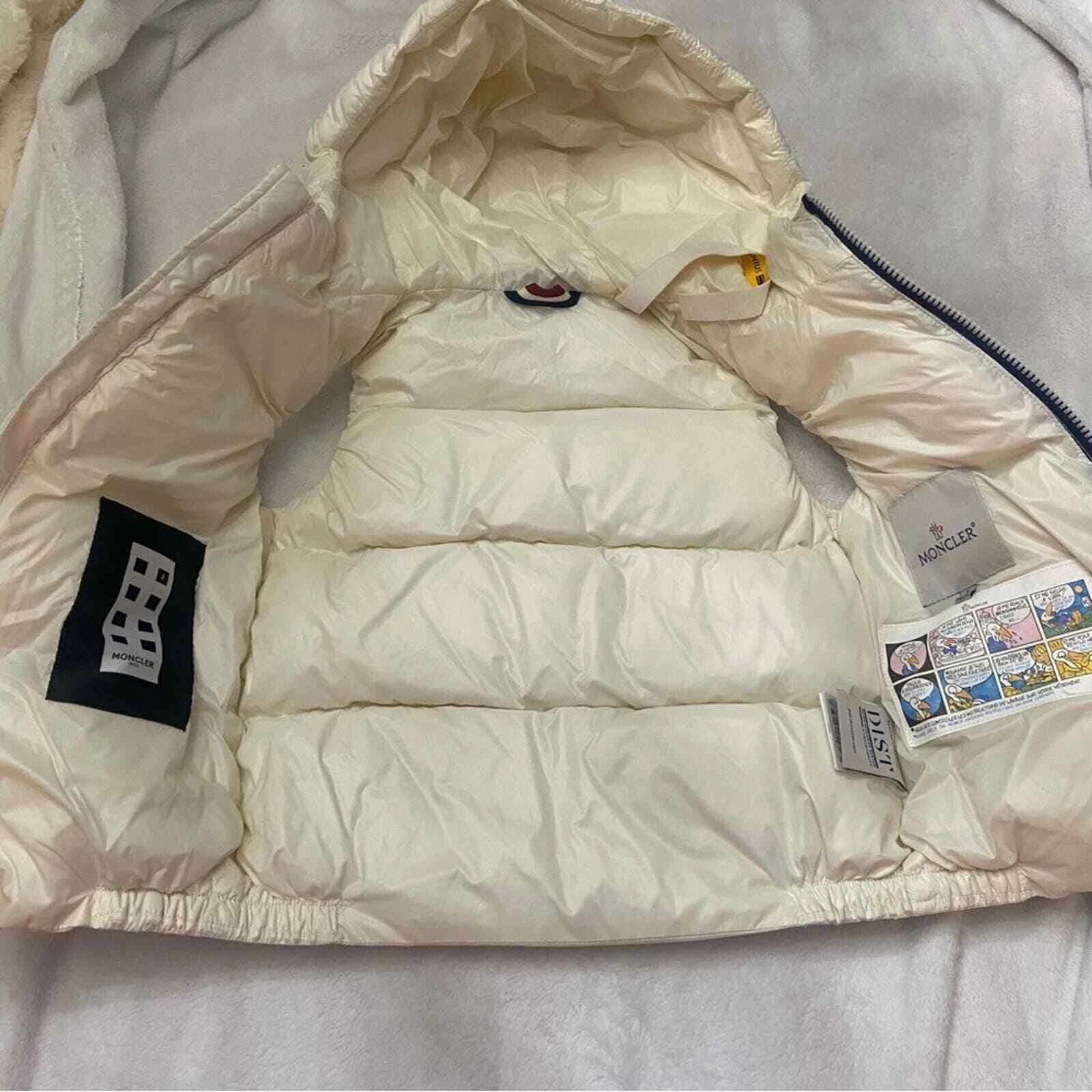 Moncler Gilet Tampone Ragazze Trapuntato Avorio 28648