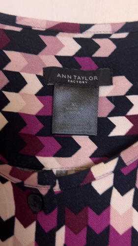 Ann Taylor Womens Dress Size XL 3/4" Sleeves Multicolor Shirtdress - Video 1 of 1