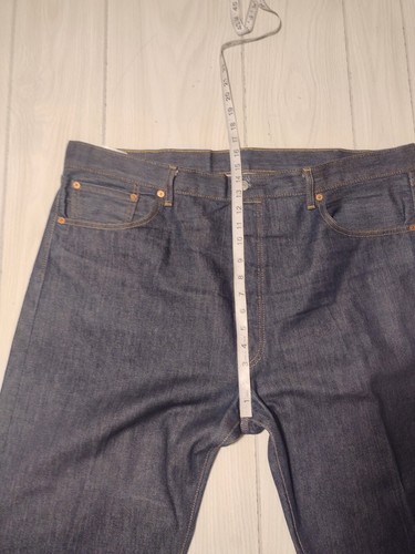 Levi’s 501 Jeans Men’s Size 42x34 Dark Denim Straight Leg Button Fly Red Tab - Picture 7 of 10