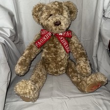 FAO Schwarz Teddy Bear Classic Jointed Large 24" Plush Signature Bow Foot 1999